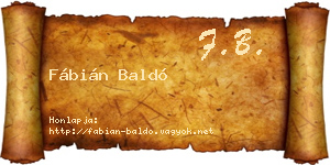 Fábián Baldó névjegykártya
